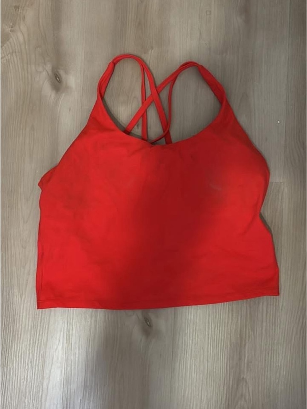 Amazon Women's Red Cross-Back  cropped athletic Tank